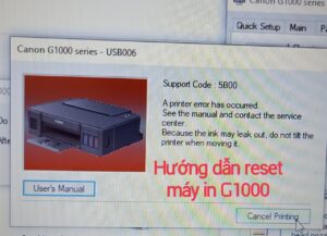 Hướng dẫn reset canon G1000
